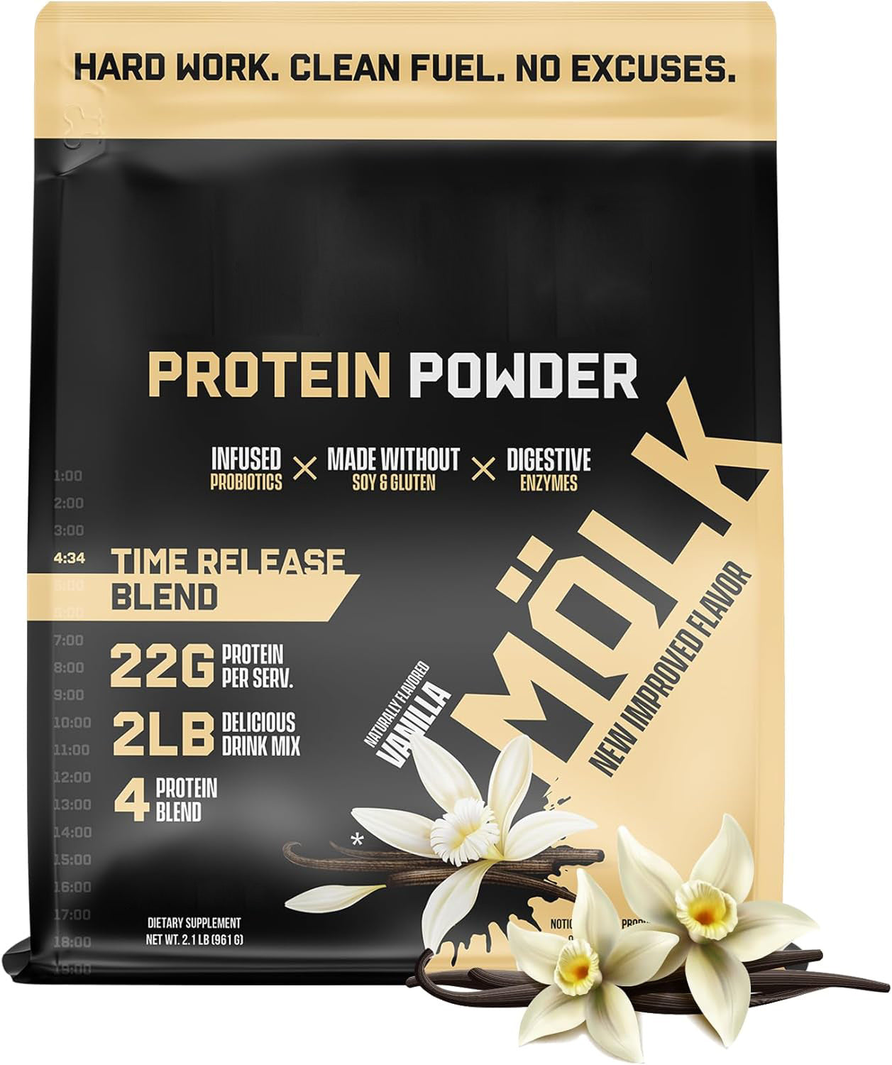 Clara de ovo desidratada com sabor de baunilha