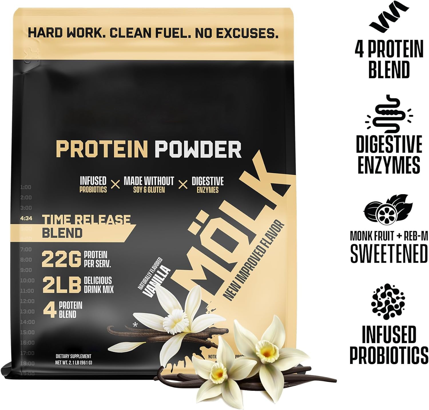 Clara de ovo desidratada com sabor de baunilha