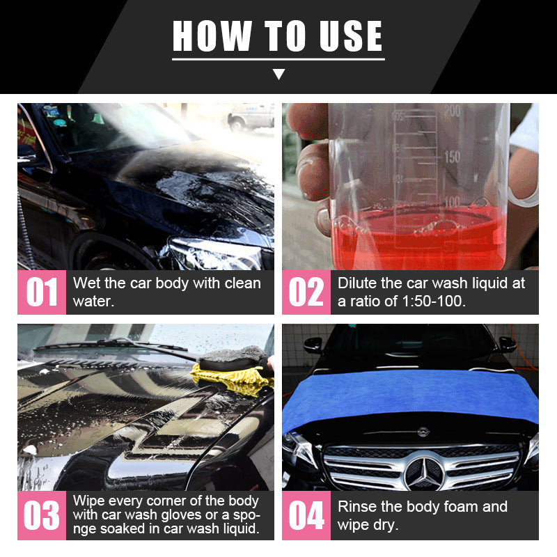 Agente de limpeza forte para lavagem de carros com revestimento de vidro.